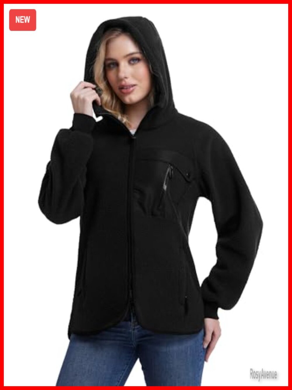 Womens Sherpa Fleece Full Zip Hooded Winter Jacket Fuzzy Warm Casual Coat